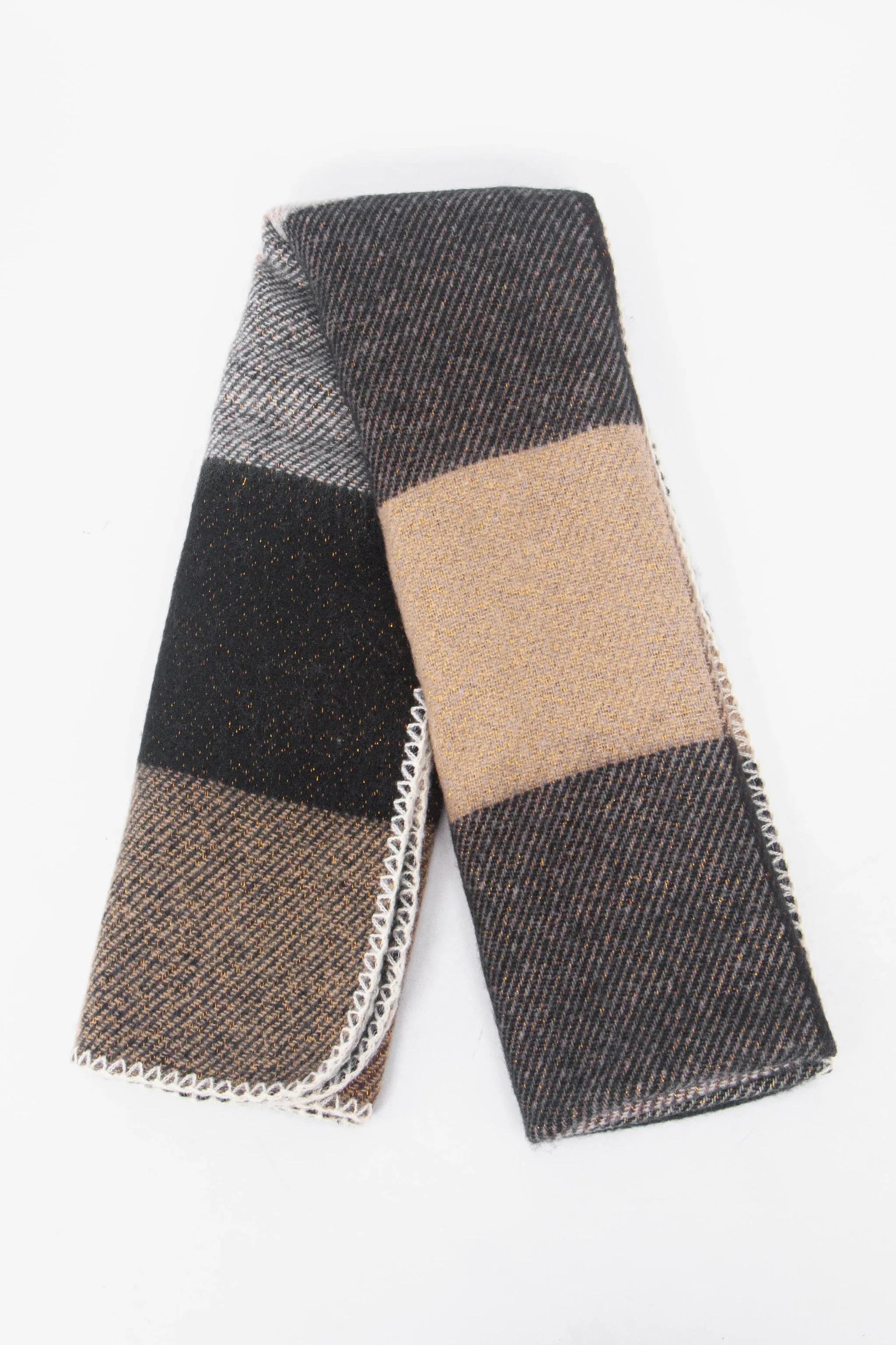 Logan Heavyweight Scarf - Black, Check