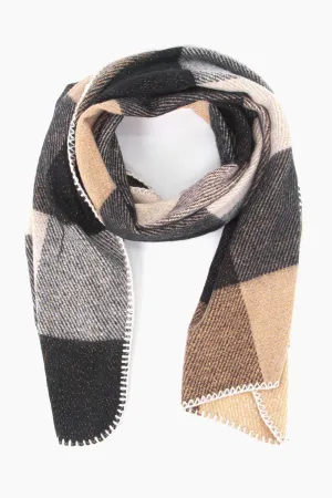 Logan Heavyweight Scarf - Black, Check