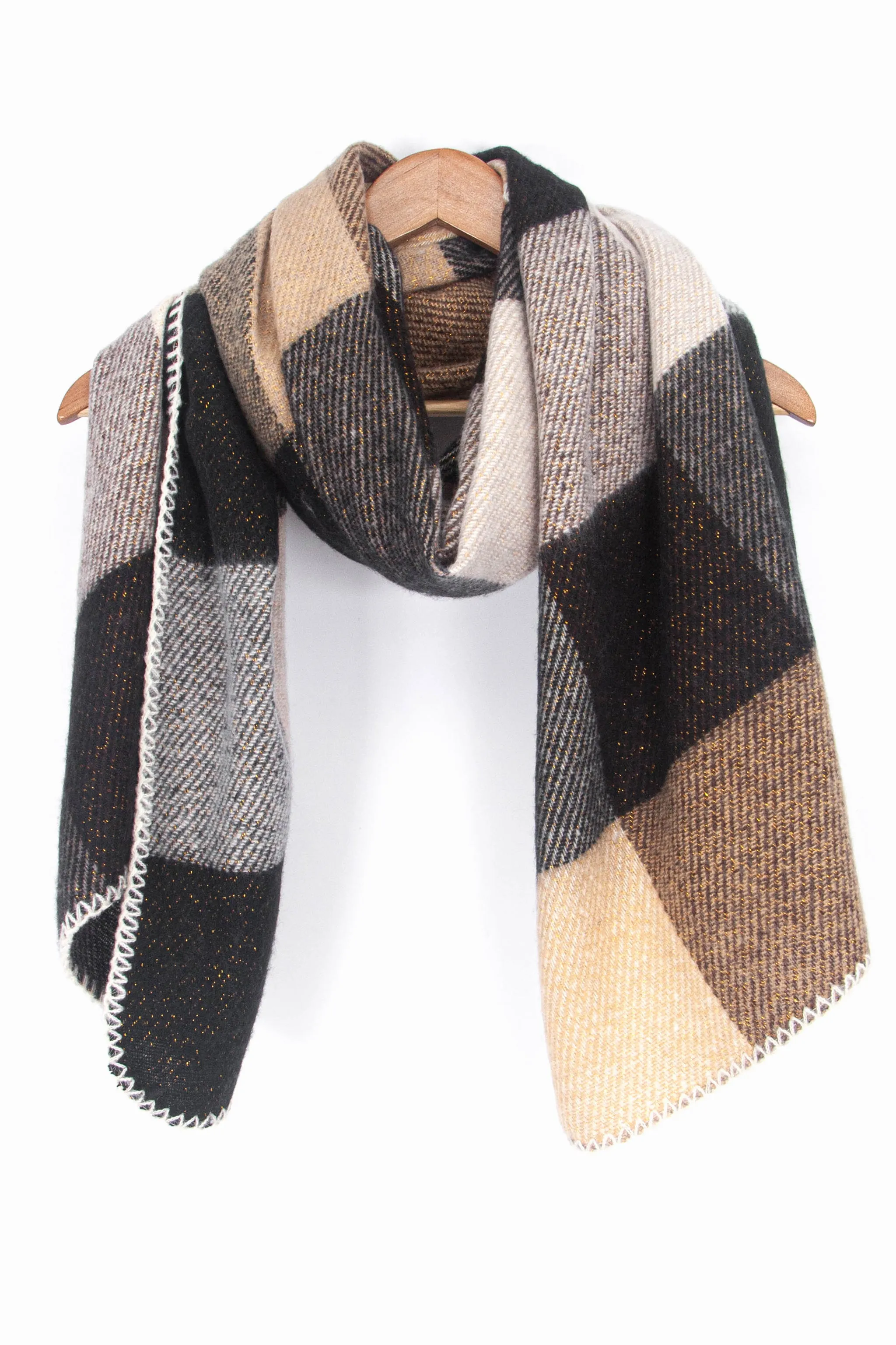 Logan Heavyweight Scarf - Black, Check