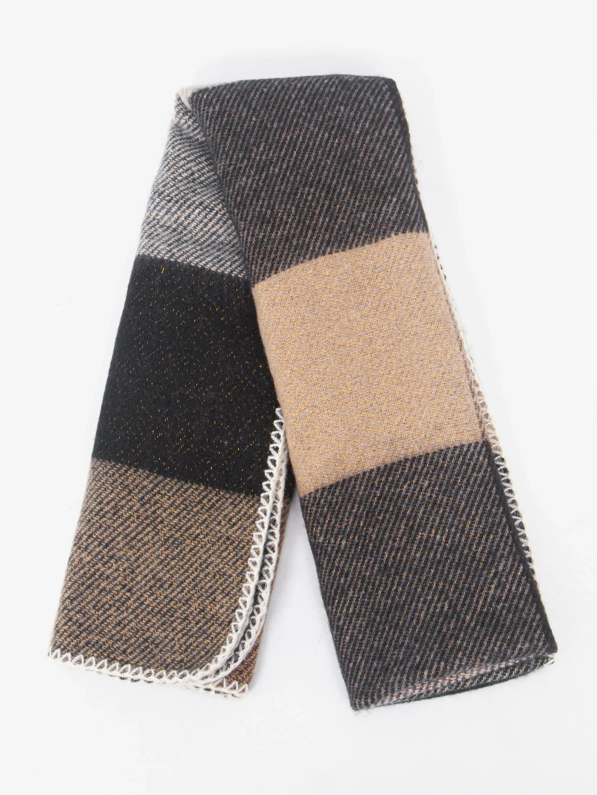 Logan Heavyweight Scarf - Black, Check