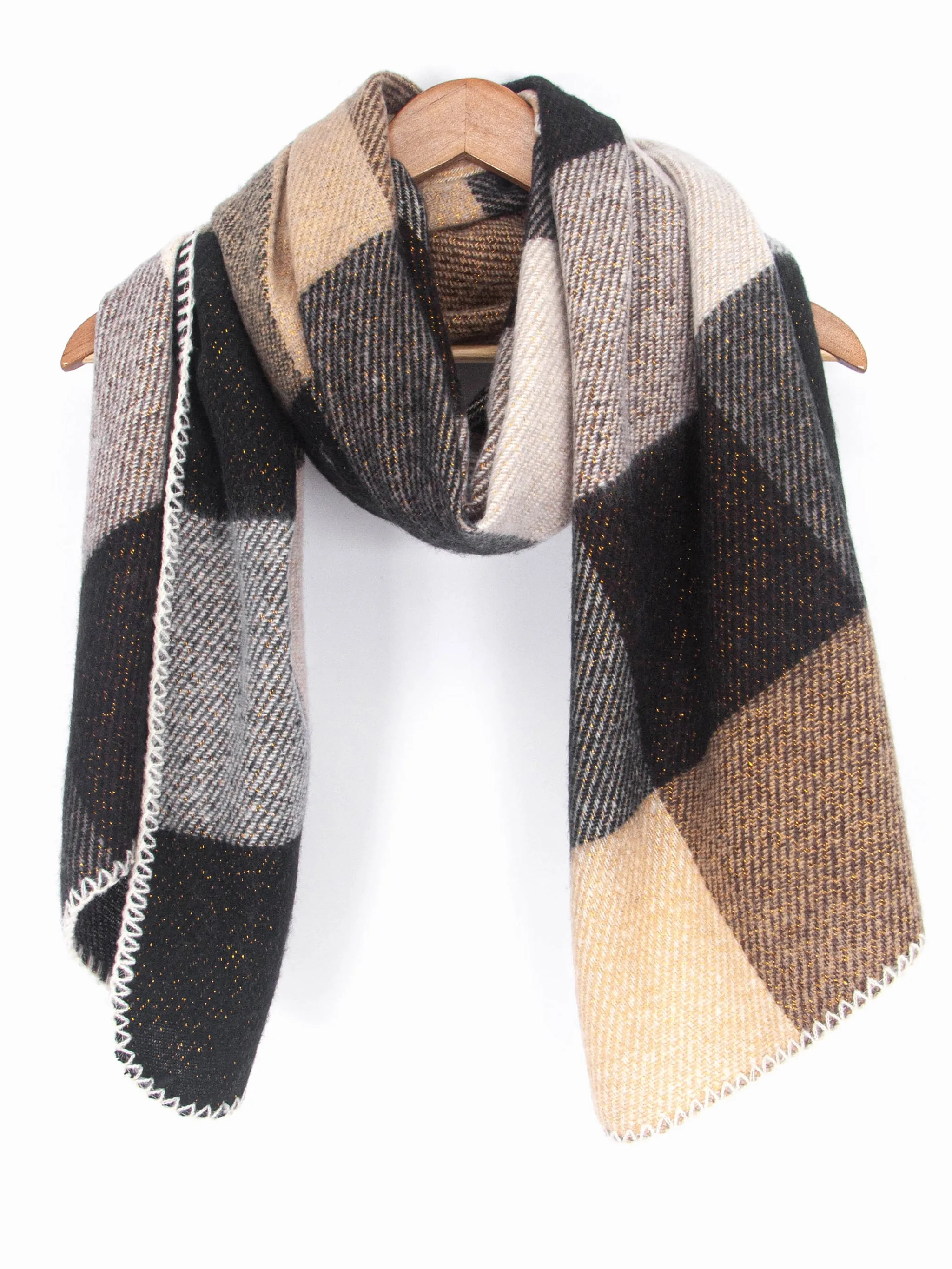 Logan Heavyweight Scarf - Black, Check
