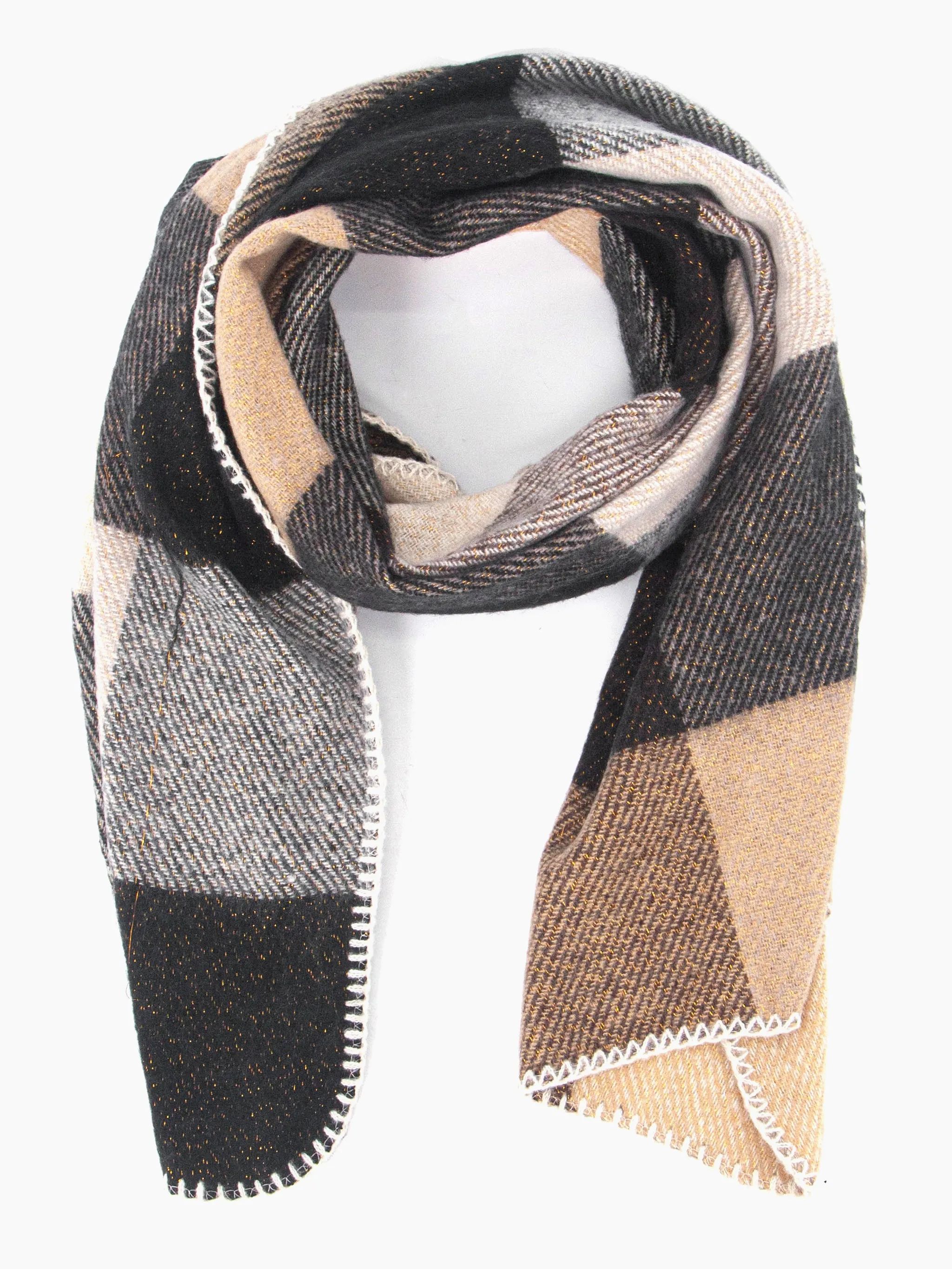 Logan Heavyweight Scarf - Black, Check