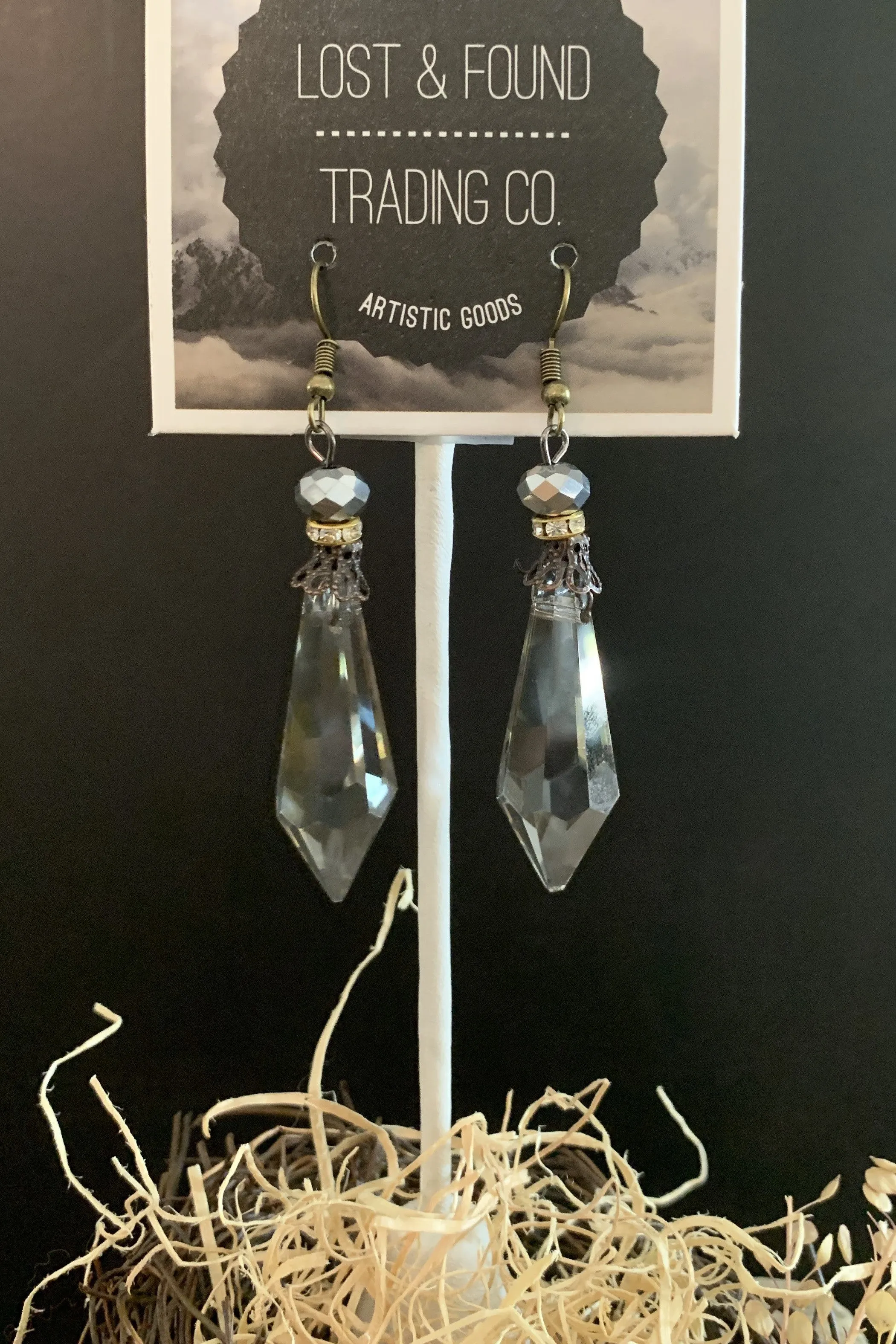 Lost And Found Crystal Point Drop Earring