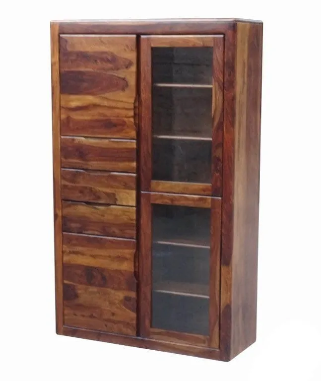 MADE TO ORDER Avalon Solid Wood Display Large Cabinet Honey