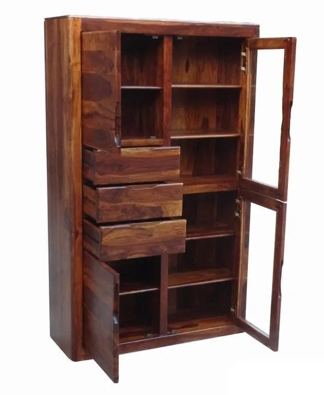 MADE TO ORDER Avalon Solid Wood Display Large Cabinet Honey