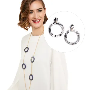 Marbled Mod Resin Jewelry Gift Set