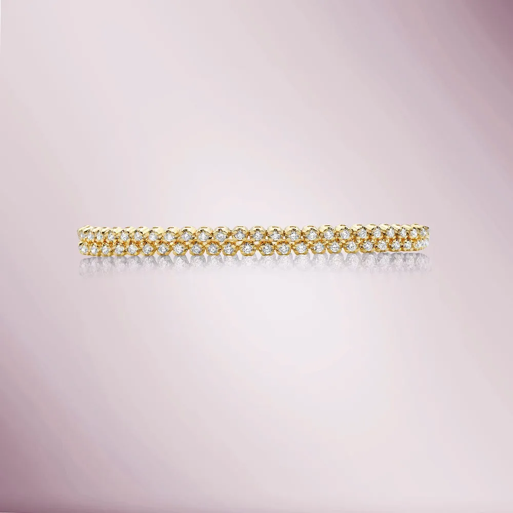 Multiway Diamond Tennis Choker Necklace   Double Wrap Bracelet, (2.53 ct.) Buttercup Setting in 14K Gold