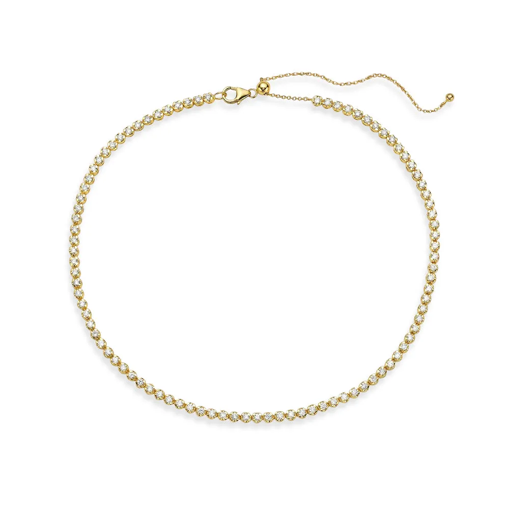 Multiway Diamond Tennis Choker Necklace   Double Wrap Bracelet, (2.53 ct.) Buttercup Setting in 14K Gold