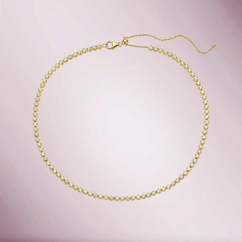 Multiway Diamond Tennis Choker Necklace   Double Wrap Bracelet, (2.53 ct.) Buttercup Setting in 14K Gold