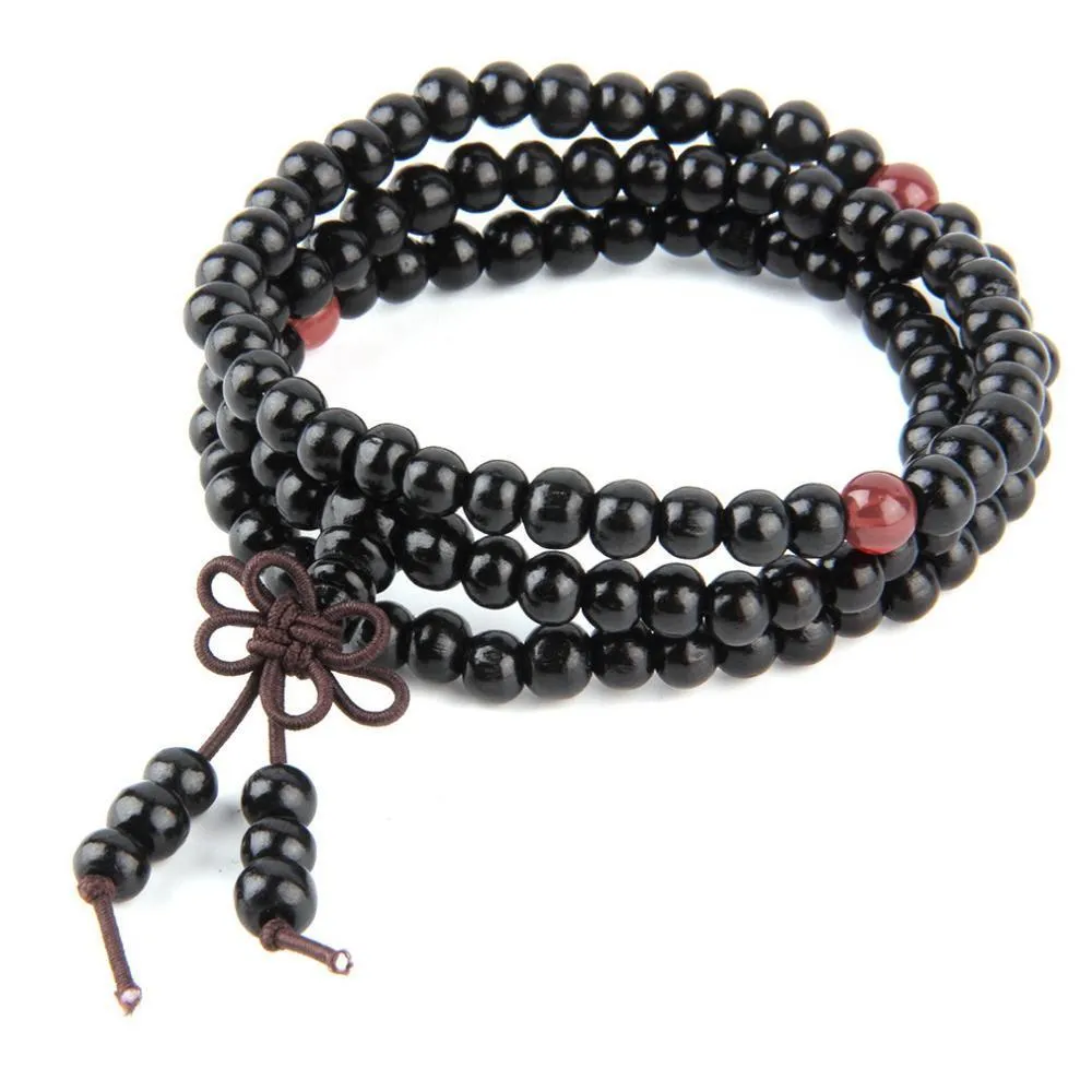 Natural Sandalwood Buddhist Meditation Bracelet - 108 6 mm beads