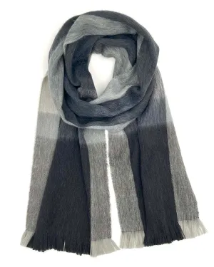 NEW! Alpaca Plaid Scarf - Steel