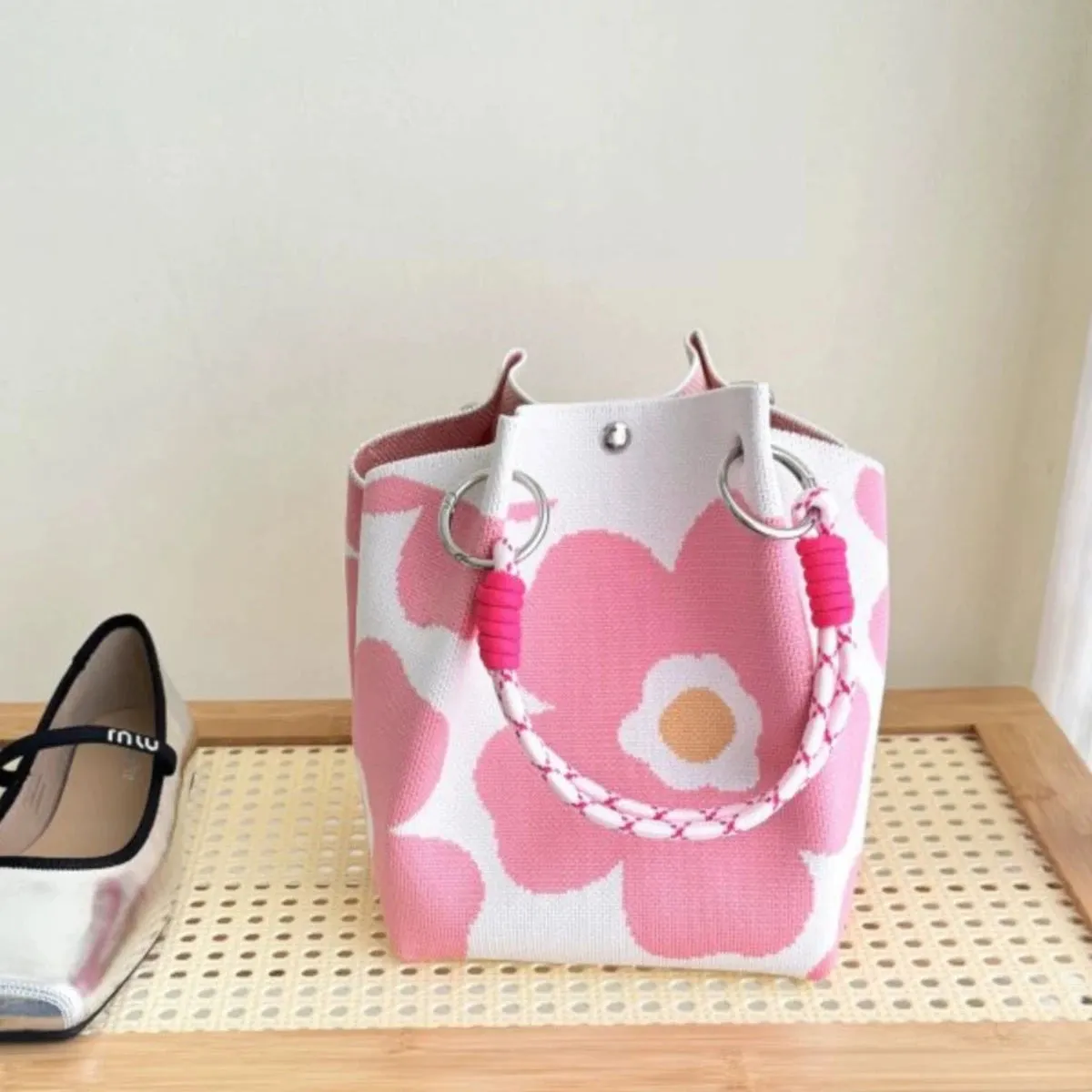 New Ins Niche Cute Knitted Mobile Phone Bag - Summer Travel Handbag