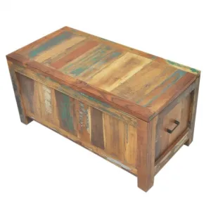 NIRVANA Reclaimed wood boat Timber Blanket Box Toy chest 90x45x45 cm