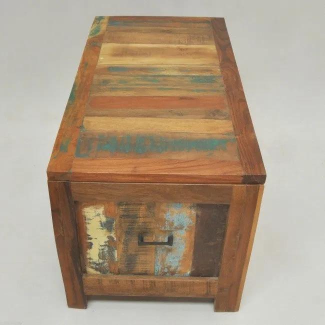NIRVANA Reclaimed wood boat Timber Blanket Box Toy chest 90x45x45 cm