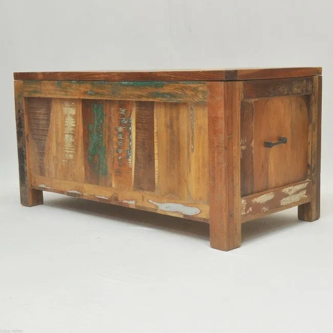 NIRVANA Reclaimed wood boat Timber Blanket Box Toy chest 90x45x45 cm