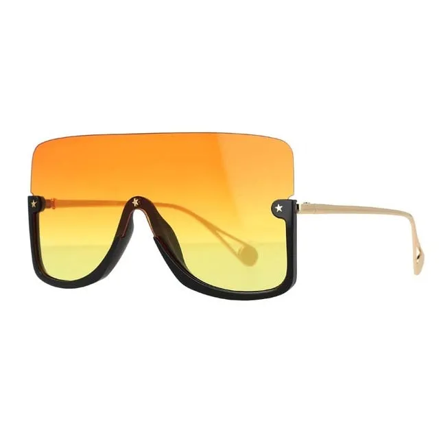 Oversized One Lens Luxury Sunglasses--Uv400 Sunglasses