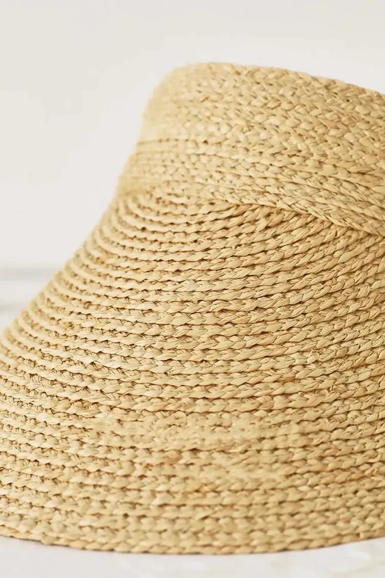 Packable Straw Sun Visor with Adjustable Closure