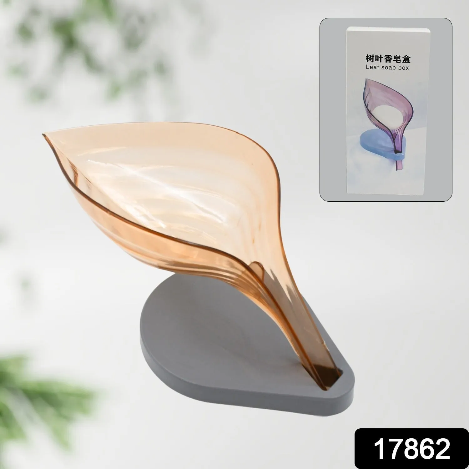 PlasticLeaf Shape Soap Box, Soap Holder (1 Pc / With Color Box)
