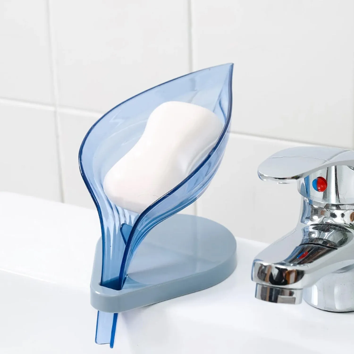 PlasticLeaf Shape Soap Box, Soap Holder (1 Pc / With Color Box)