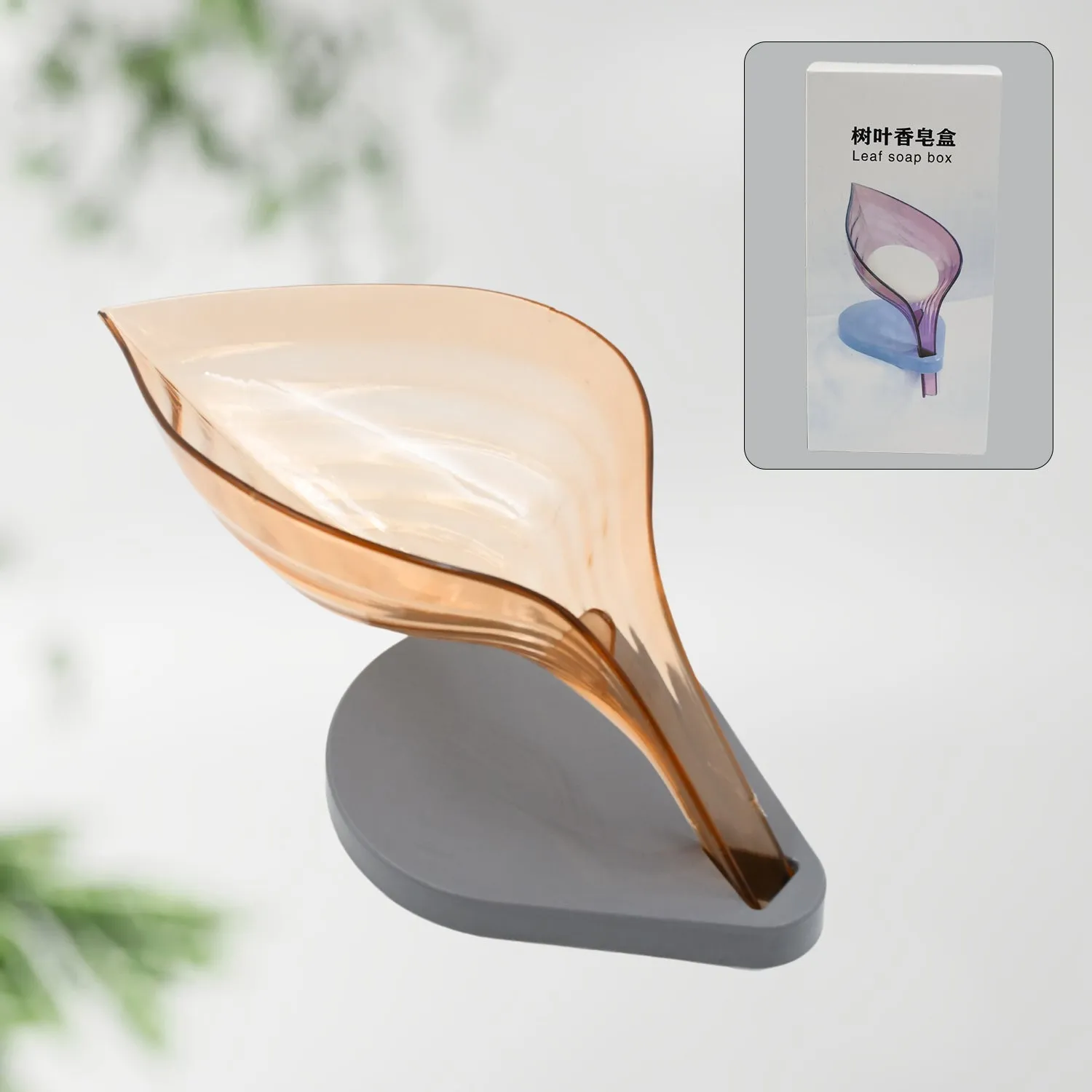 PlasticLeaf Shape Soap Box, Soap Holder (1 Pc / With Color Box)