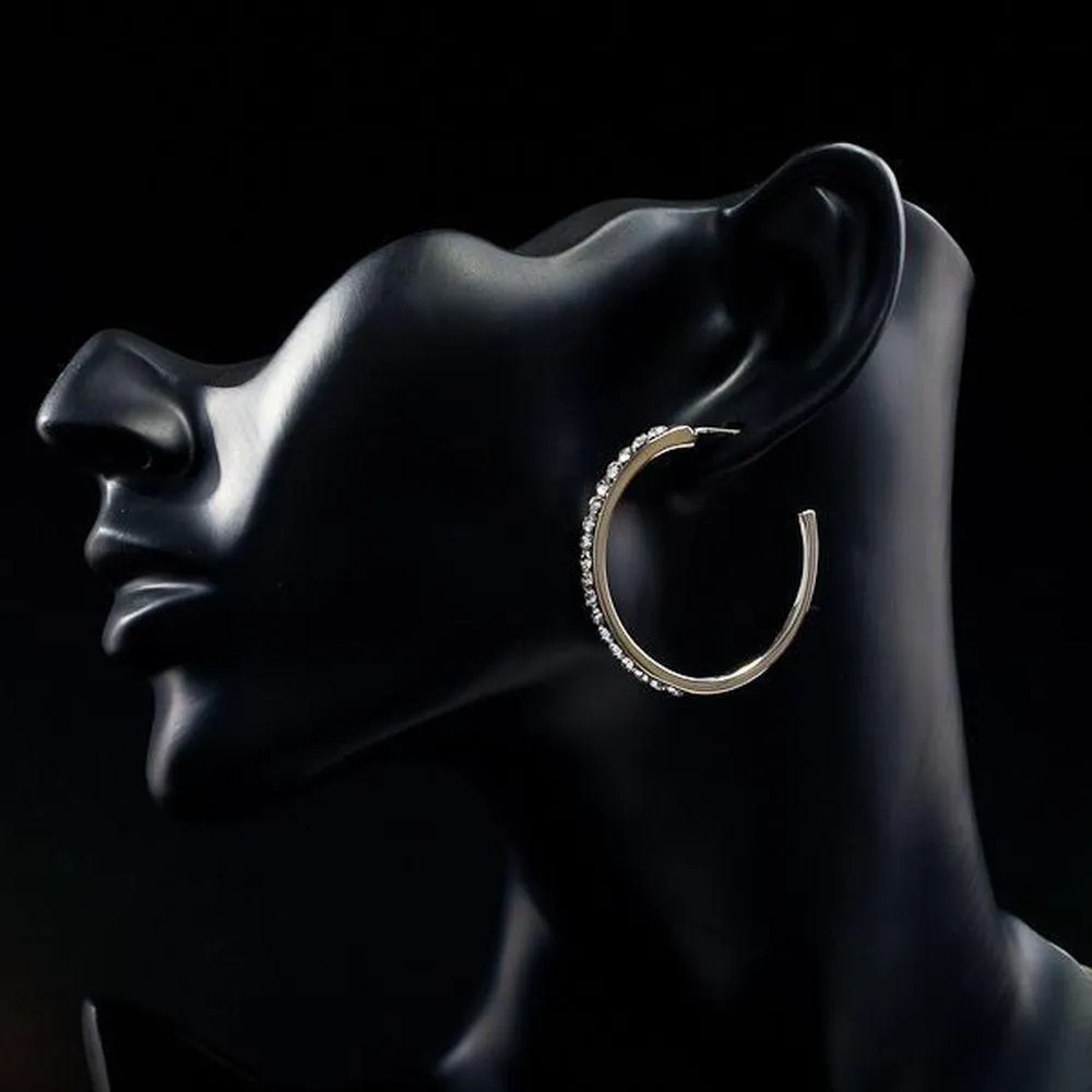 Platinum Plated Bangle Design Drop Earrings