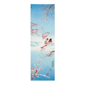 Plum Blossom Scarf - Light Blue