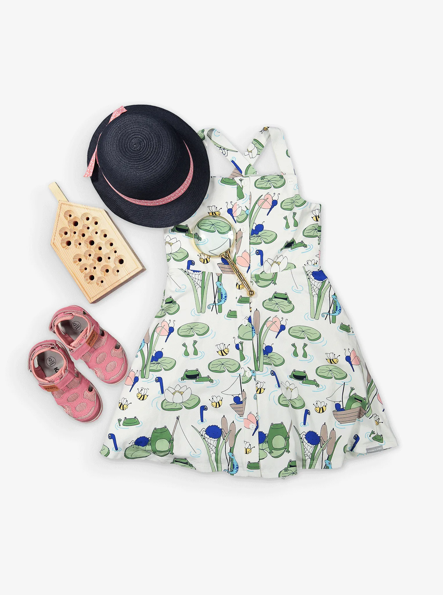 Pond Print Kids Dress