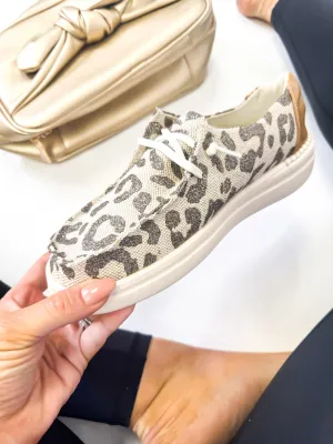 Presale: Corky's Tan Metallic Leopard Kayak 2 Shoes