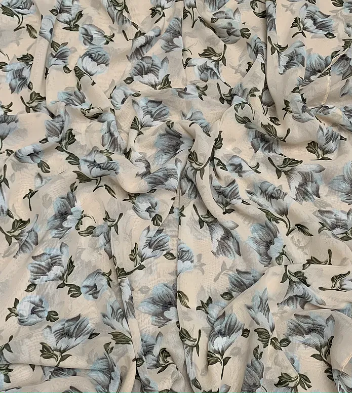 Printed Chiffon - Light Peach