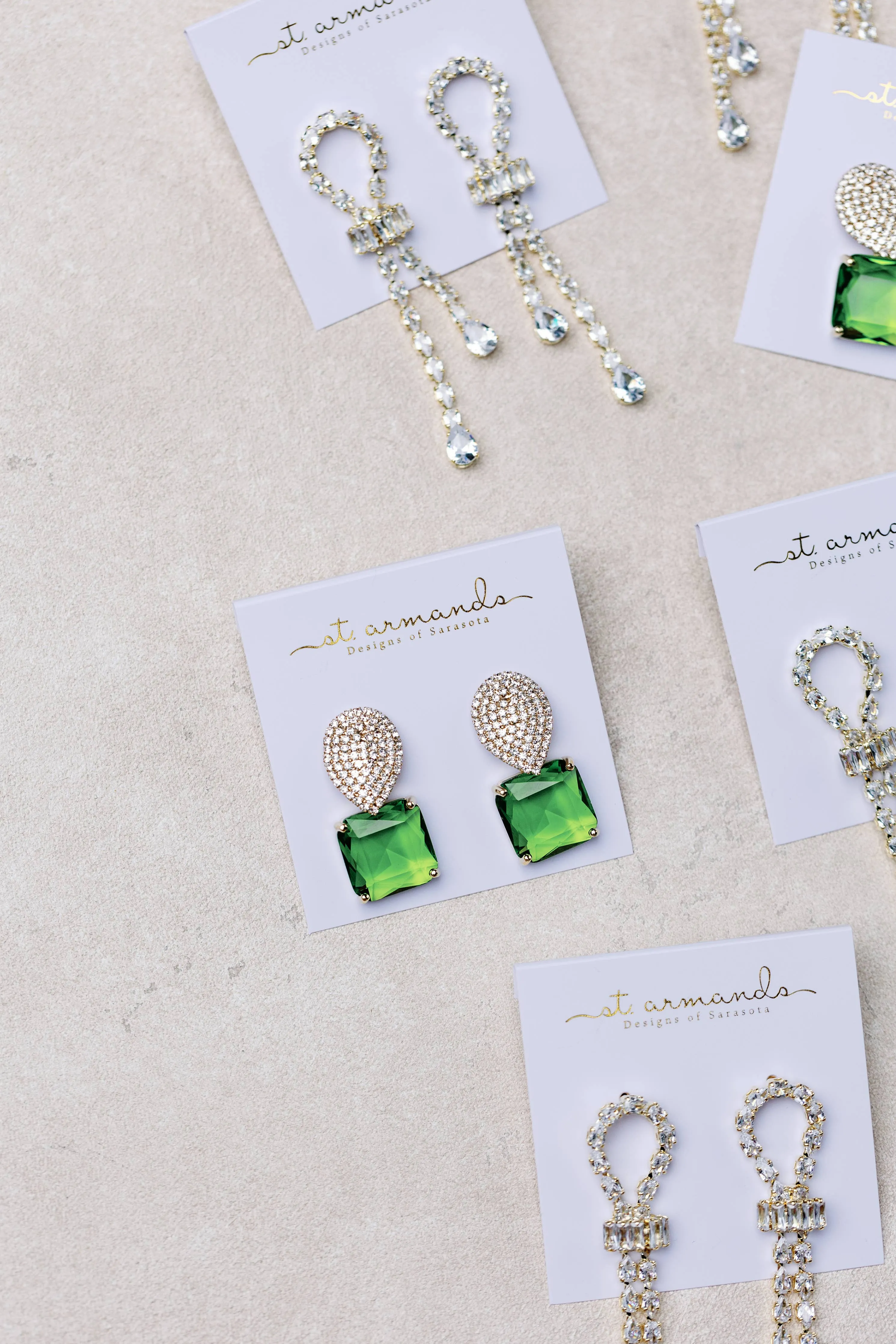 Retro Pave Crystal and Peridot Gum Drop Earrings