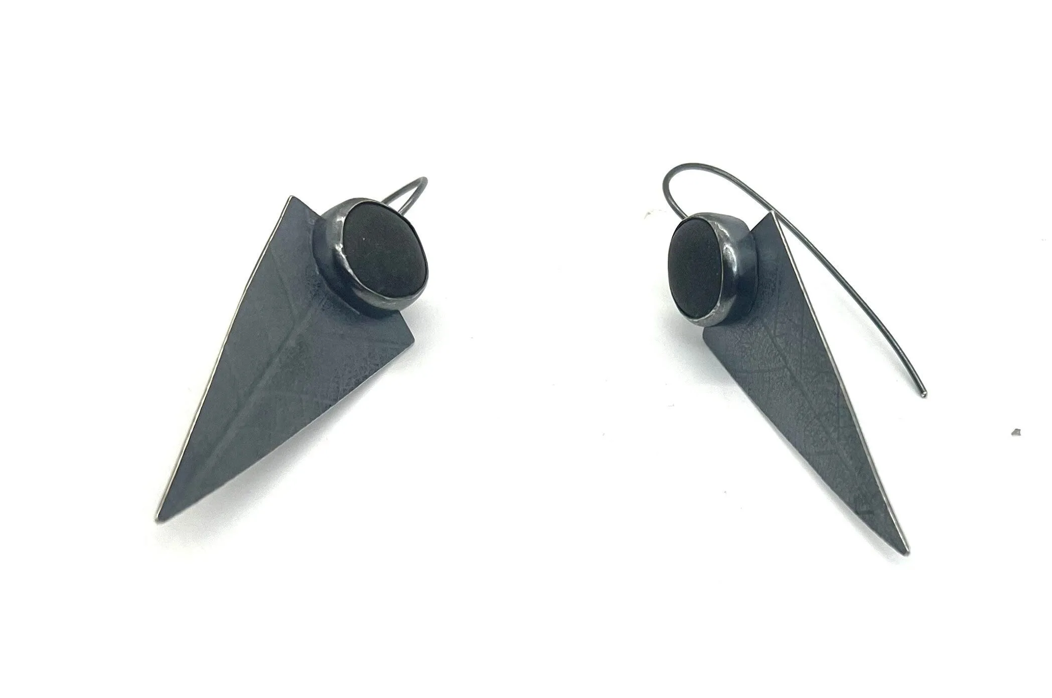 Rock Triangle Leaf Vein Earrings
