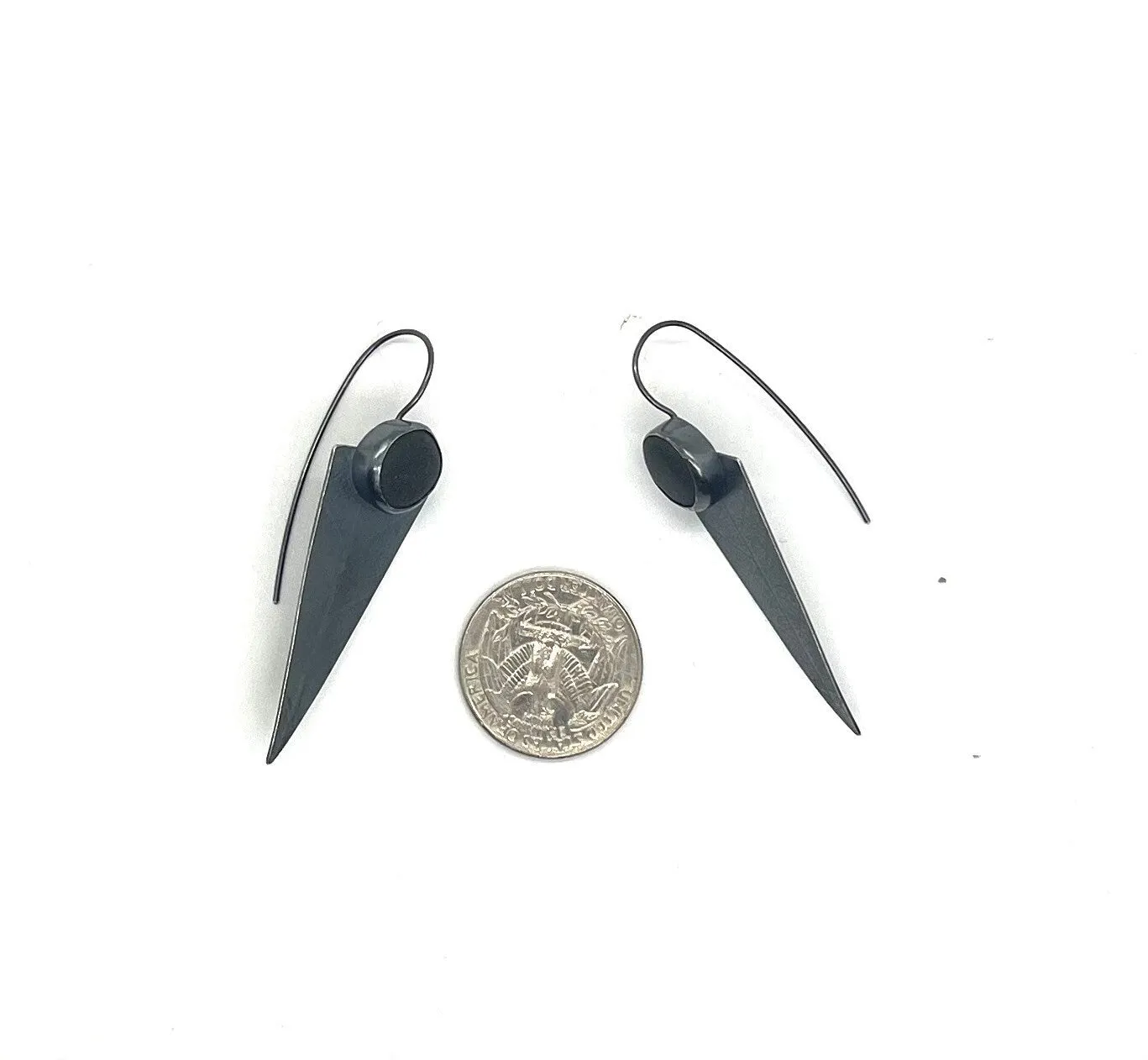 Rock Triangle Leaf Vein Earrings