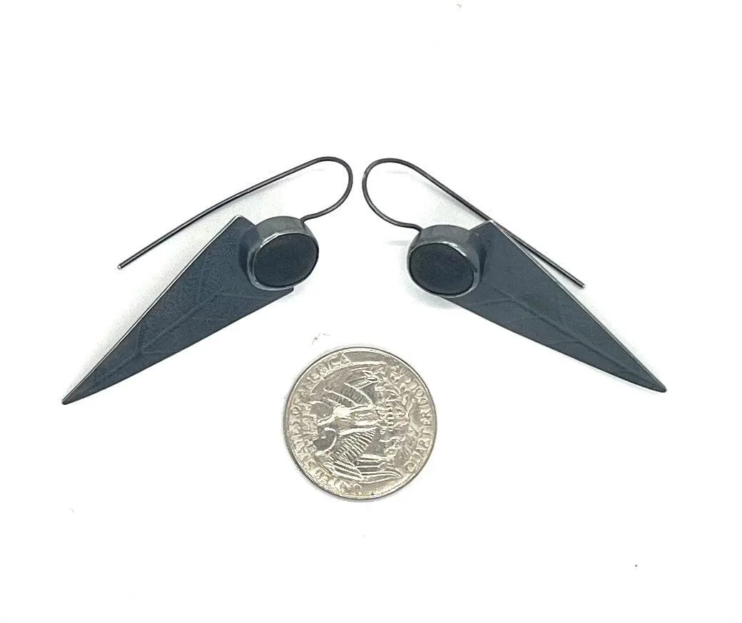 Rock Triangle Leaf Vein Earrings