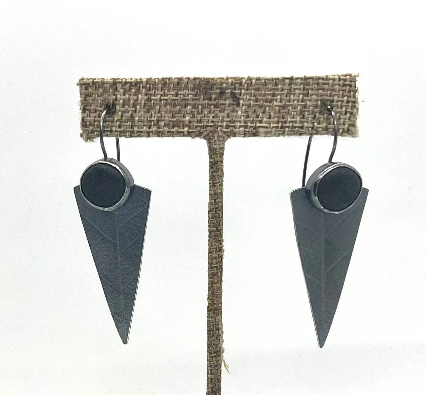 Rock Triangle Leaf Vein Earrings