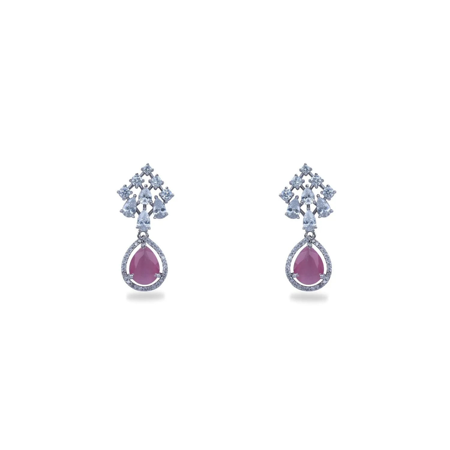 Rosemary CZ Pink Necklace Set