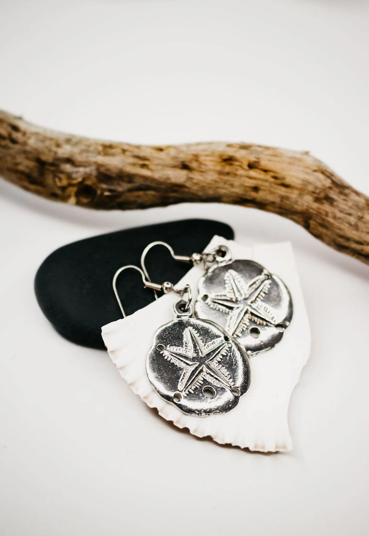 Sand Dollar Earrings - Seashell Jewelry