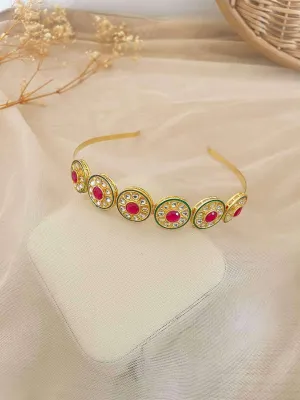 Self Design Kundan Studded Hairband