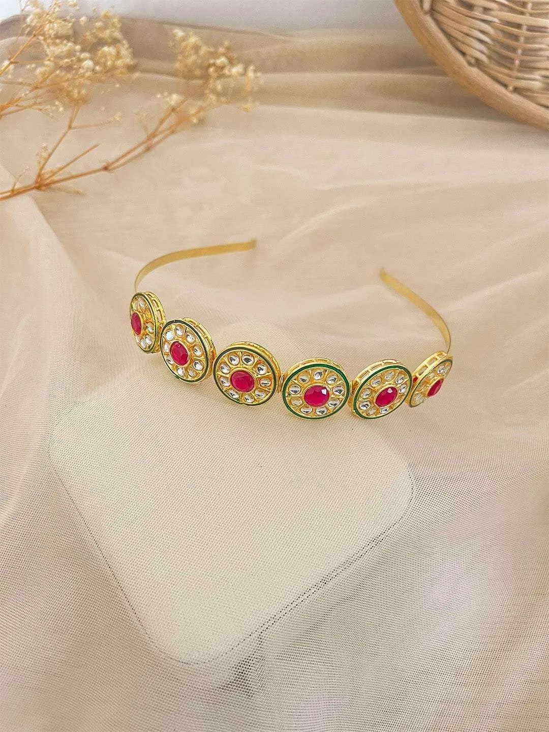 Self Design Kundan Studded Hairband