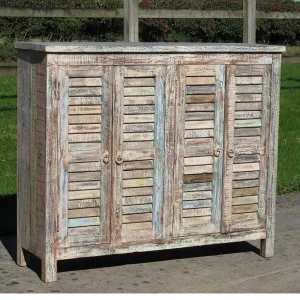 Shutter Design Reclaimed Wood Sideboard Whitewash