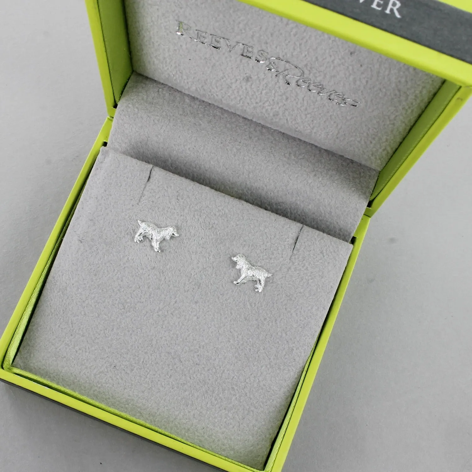 Silver Spaniel Stud Earrings
