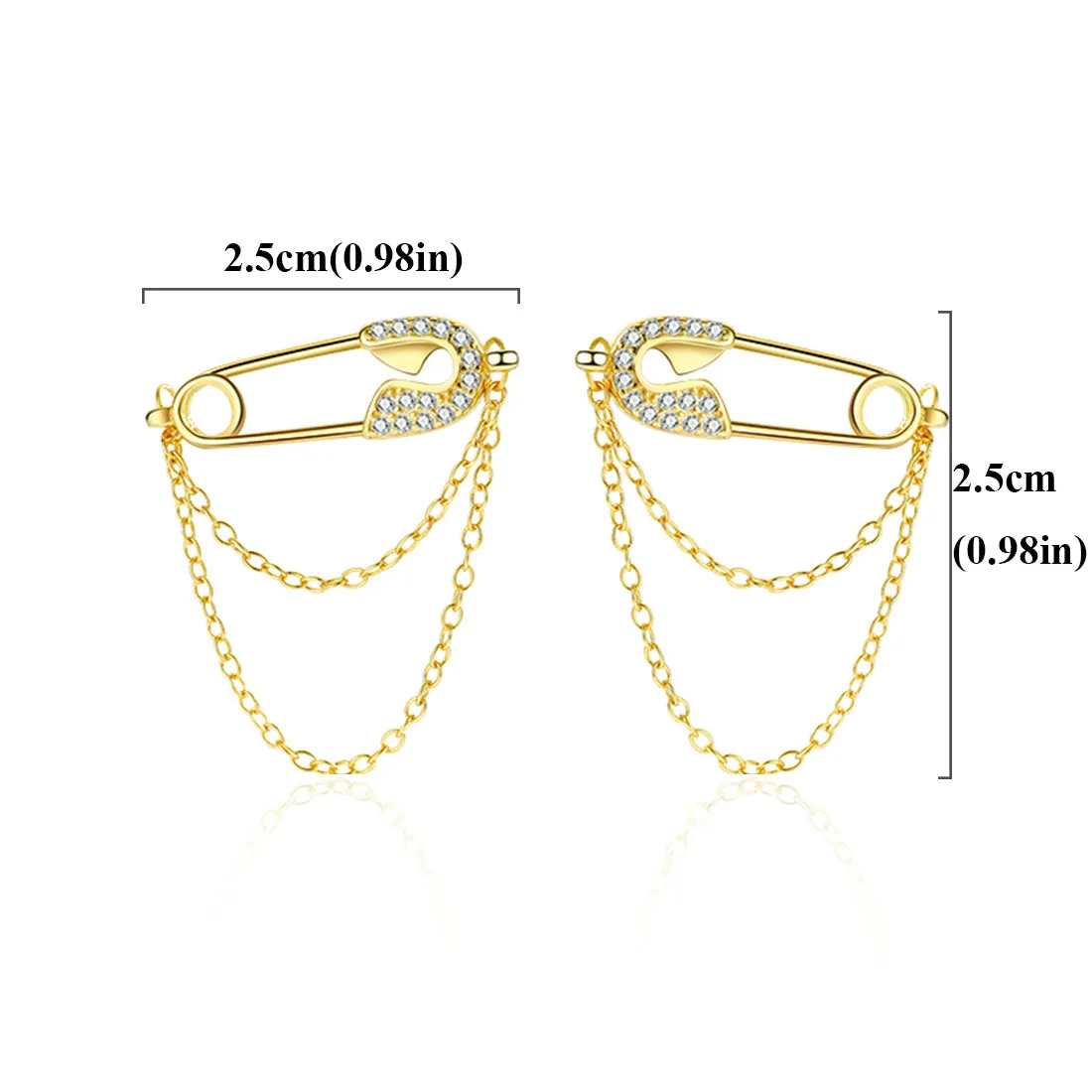 SLUYNZ 925 Sterling Silver Safety Pin Earrings Tassel for Womens Teens Pin Drop Earrings Double Tassel Earrings