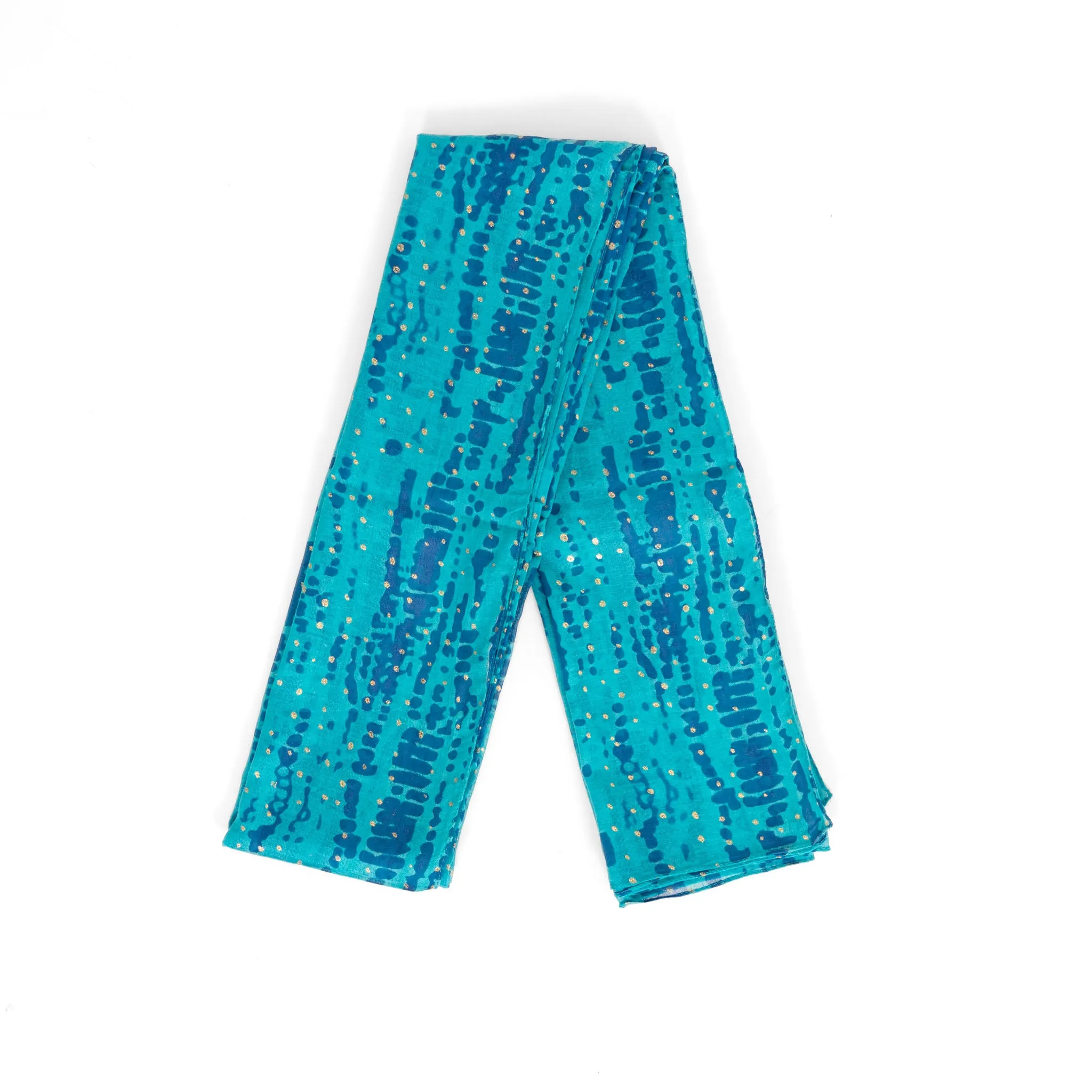 Soraya Lightweight Cotton Scarf - Blue/Aqua, Tie Dye