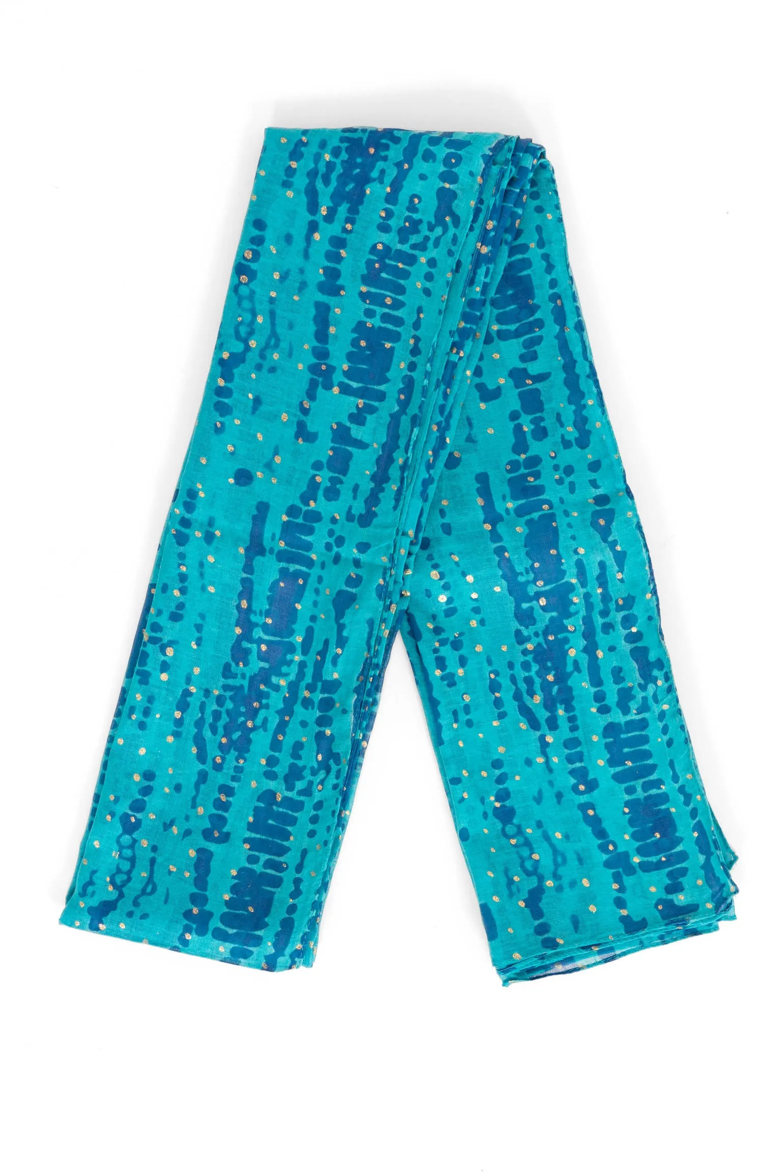 Soraya Lightweight Cotton Scarf - Blue/Aqua, Tie Dye