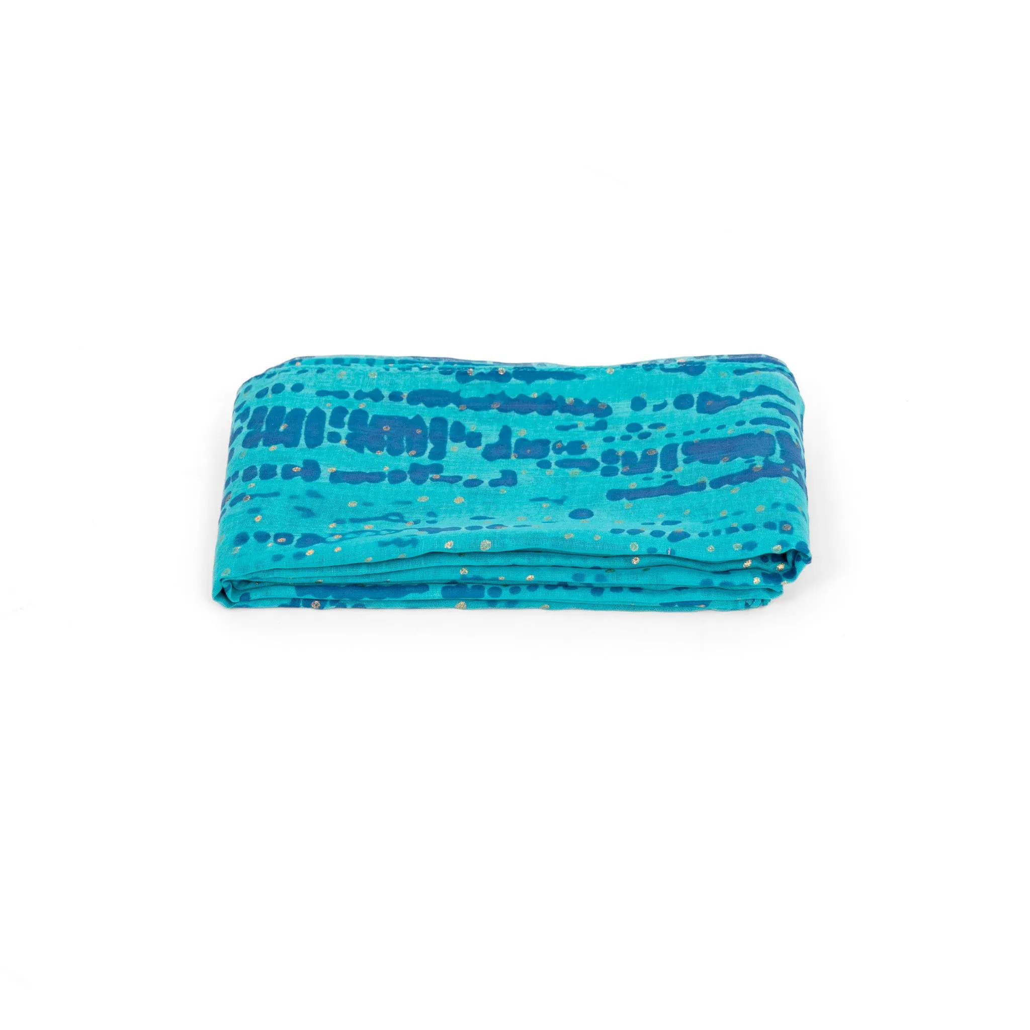 Soraya Lightweight Cotton Scarf - Blue/Aqua, Tie Dye