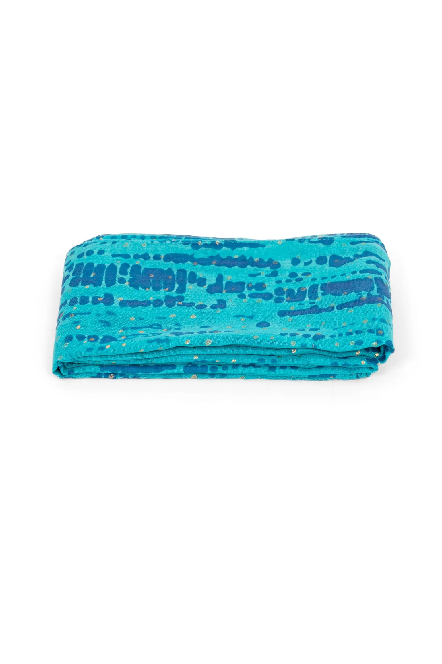 Soraya Lightweight Cotton Scarf - Blue/Aqua, Tie Dye