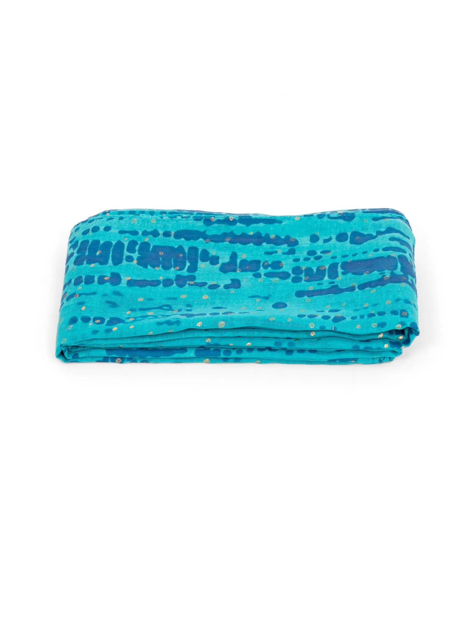 Soraya Lightweight Cotton Scarf - Blue/Aqua, Tie Dye