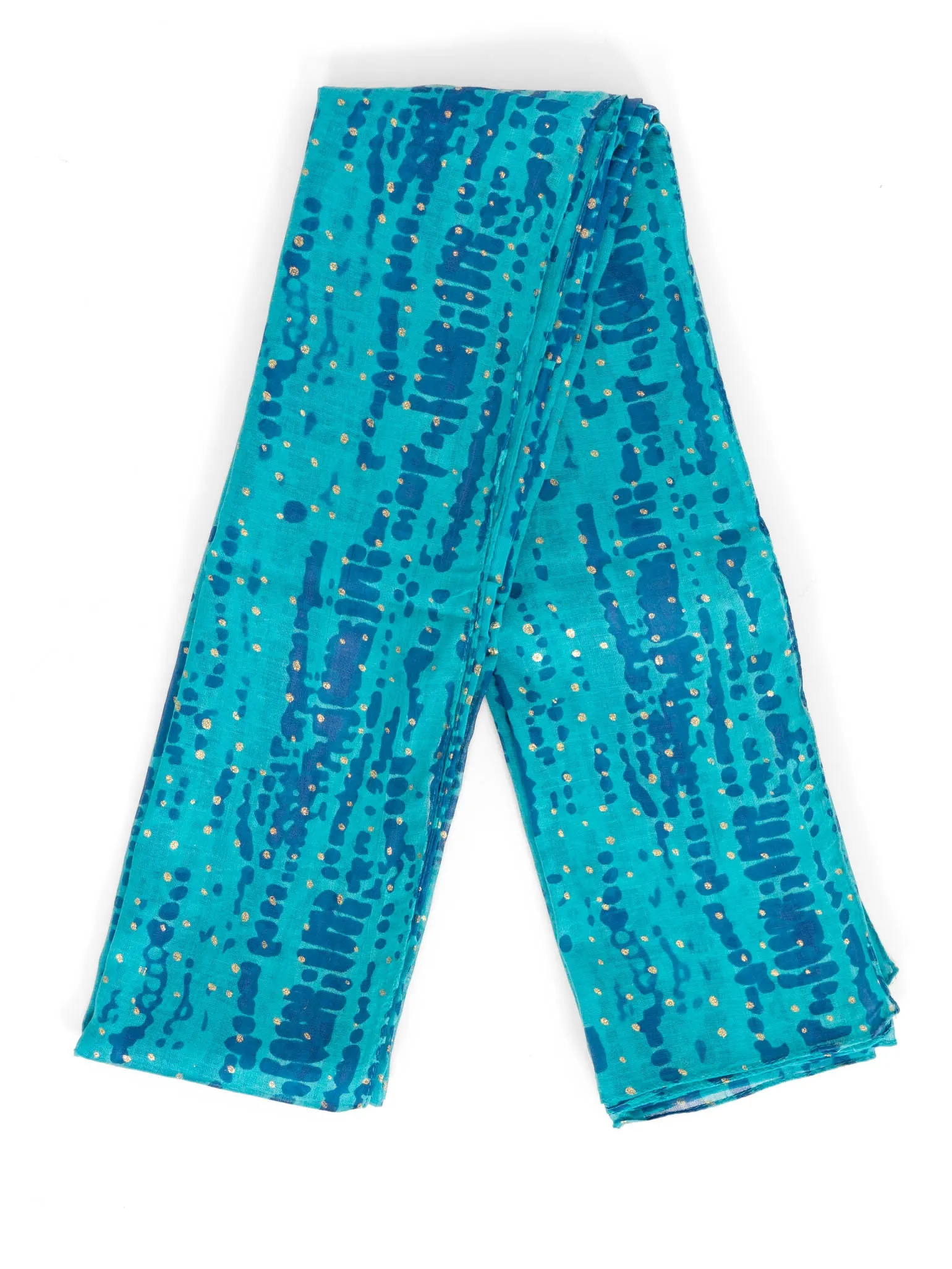 Soraya Lightweight Cotton Scarf - Blue/Aqua, Tie Dye