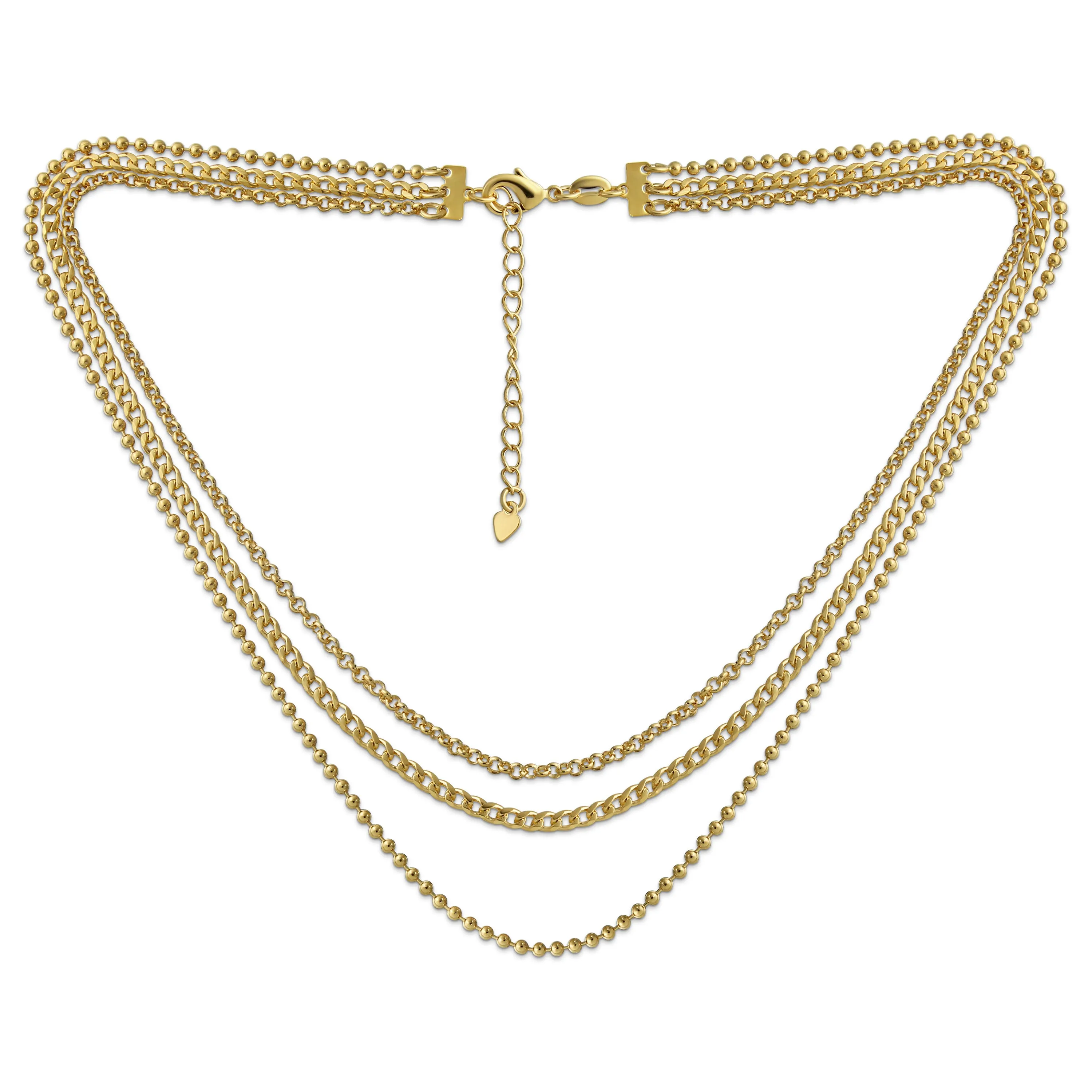 Statement Sparkling Bead Collar Necklace Multi-Strand Gold-Plated Choker 15-30 Inch