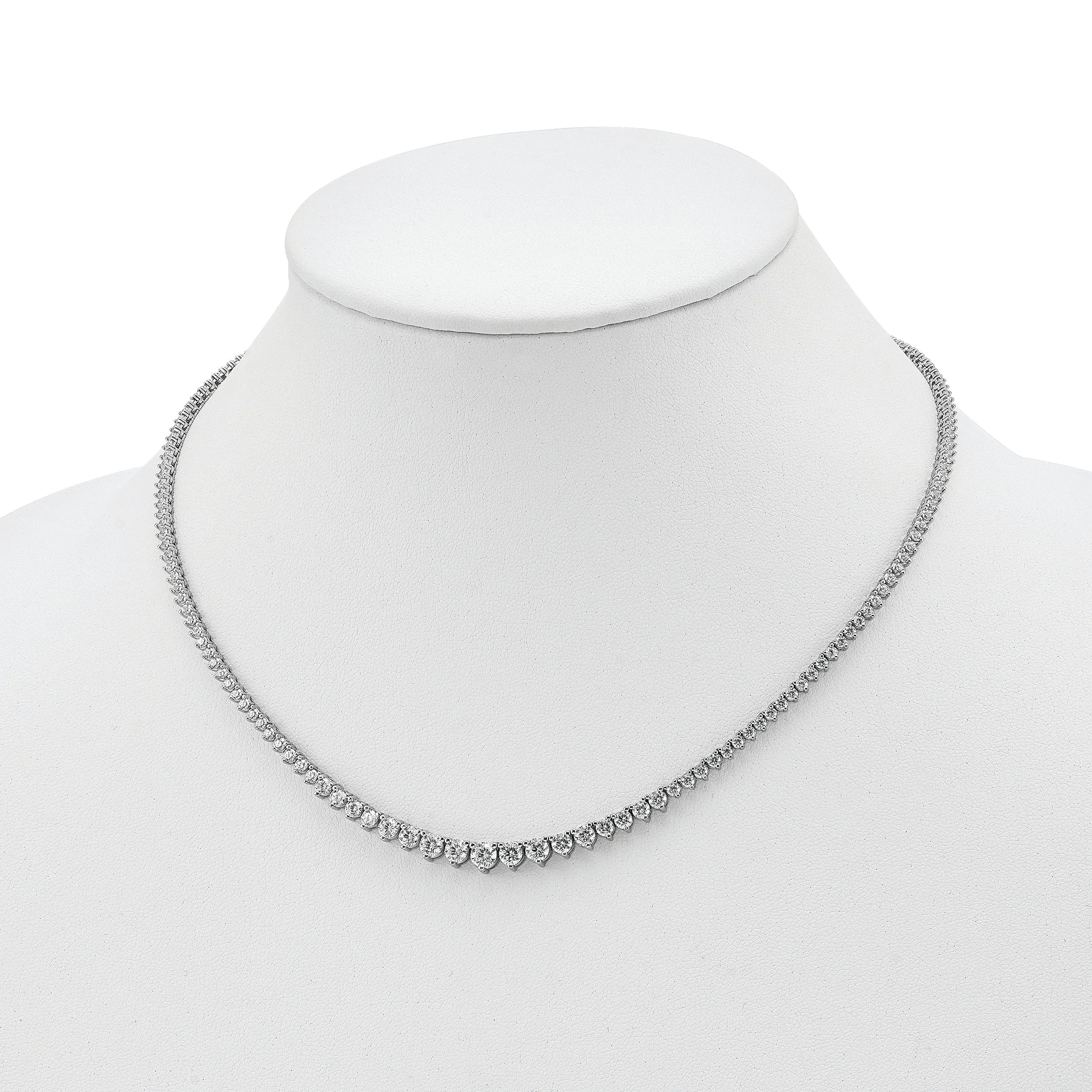 Sterling Silver 147 Stone CZ Necklace