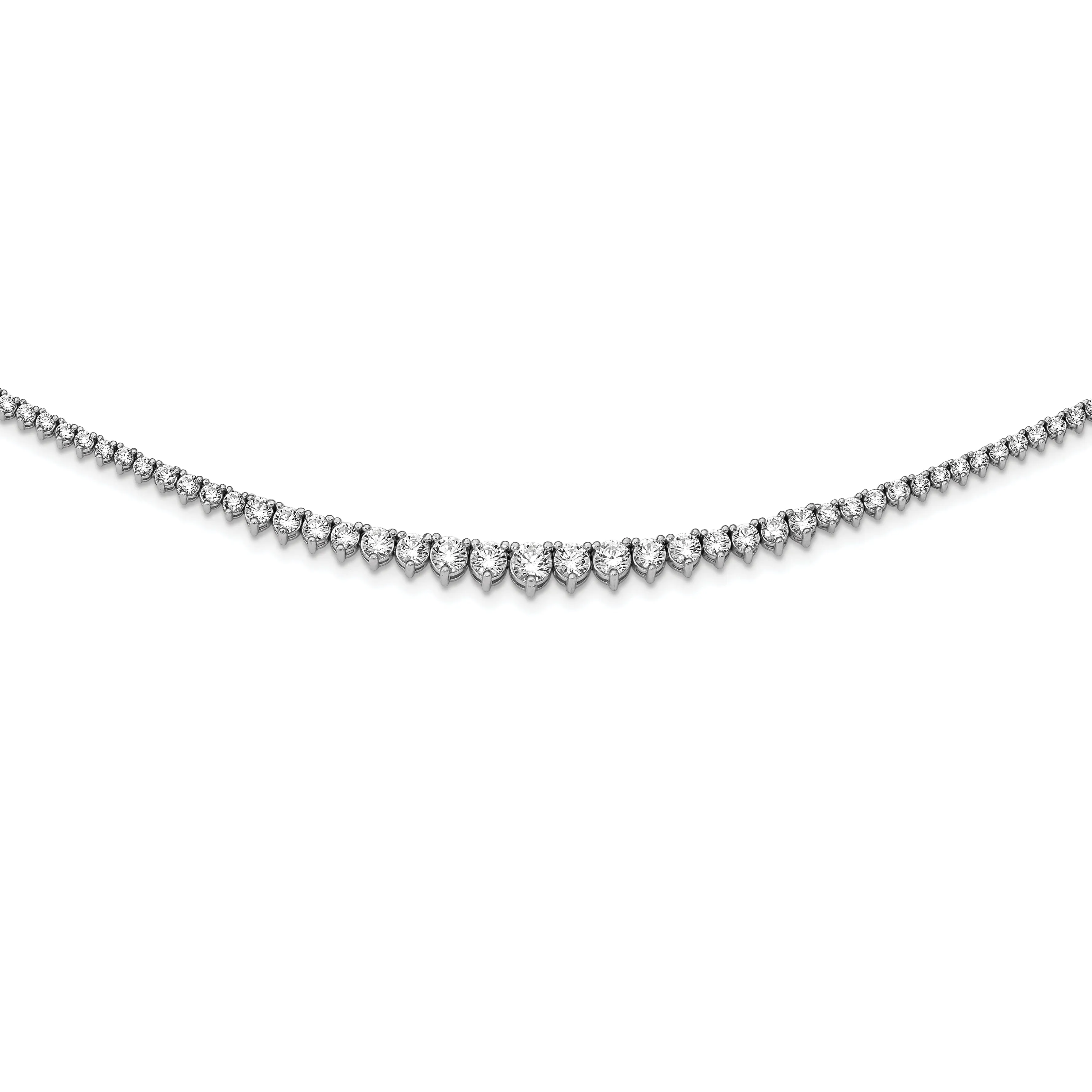 Sterling Silver 147 Stone CZ Necklace
